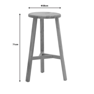 Scaun bar Fabrio lemn de ulm nuanta naturala 38x38x71 cm - Img 5