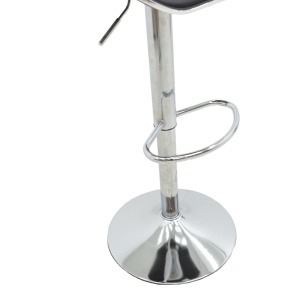 Scaun bar Jorine inaltime ajustabila negru piele ecologica PU si baza cromata 53x44x114 cm - Img 8