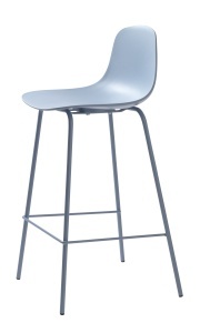 Scaun bar WHITBY, Albastru prafuit, 45x93x47 cm