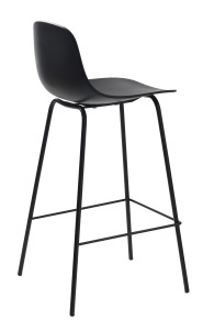 Scaun bar WHITBY, Negru, 45x93x47 cm - Img 4