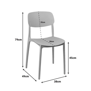 Scaun Berdian Gri inchis 38x49x79 cm - Img 6