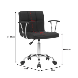 Scaun birou Buleco Pako World Negru 56x46x74.86 cm - Img 9