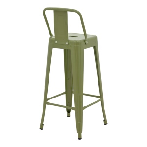 Scaun de bar ajustabil Utopia Verde masliniu 42x42x97 cm - Img 3