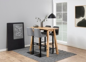 Scaun de bar Avanja, Gri, 107.5x43x51 cm