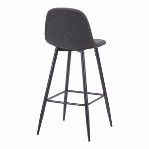 Scaun de bar Bella, Gri inchis, 41.5x49x108 cm - Img 2