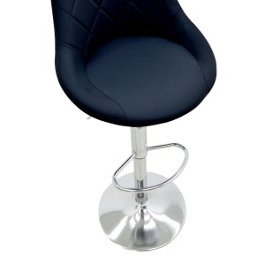 Scaun de bar reglabil pe inaltime Boronez Negru 47x49x112 cm - Img 8
