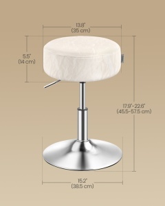 Scaun de bar Vasagle Alb 38x38x56 cm - Img 7