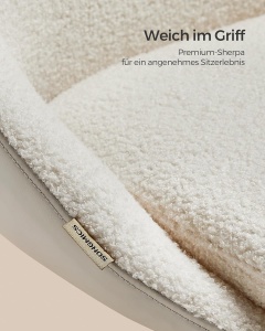 Scaun de birou boucle Cappuccino Songmics 56x60x93.3 cm - Img 5