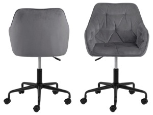 Scaun de birou Brooke, Gri, 88.5x59x58.5 cm - Img 4