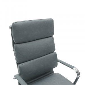 Scaun de birou manager Tokyo cu piele ecologica gri antic - Img 5