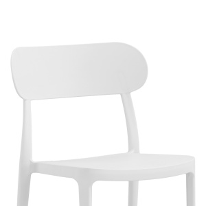 Scaun de gradina Amvroan cu protectie UV alb plastic PP 51x49x79.5 cm - Img 2