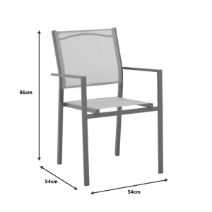 Scaun de gradina Confidence metal antracit si textilena gri 54x54x86 cm - Img 8