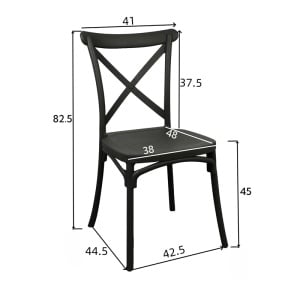 Scaun de gradina Crossie plastic PP alb 38x46.5x82 cm - Img 5