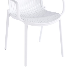 Scaun de gradina Stivuibil, Teragi, Alb, 57x59x82 cm - Img 8