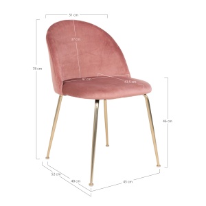 Scaun dining Geneve, Roz , 56x51x76 cm - Img 3