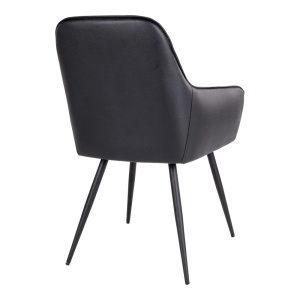 Scaun dining Harbo, Negru, 65x57x87 cm, Piele ecologica - Img 2