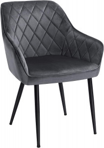 Scaun dining, Songmics, Gri, 62.5x60x85 cm - Img 2