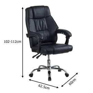 Scaun directoral de birou cu suport picioare, Vimmi, Pako, Negru 60x62.5x112 cm - Img 8