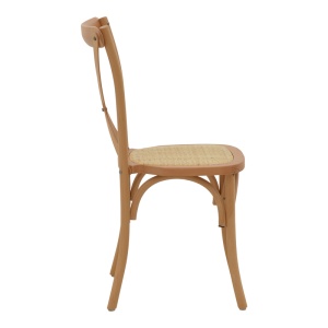 Scaun Dylon stivuibil din lemn de nuc si fag cu sezut din ratan natural 48x52x89 cm - Img 3