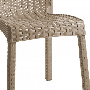Scaun exterior Confident plastic culoare cappuccino - Img 3