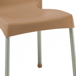Scaun exterior Crafted plastic culoare cappuccino, picior de aluminiu - Img 3