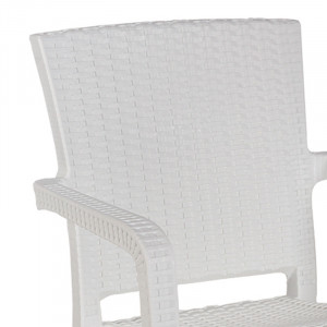 Scaun exterior Halcyon plastic culoare alba - Img 2