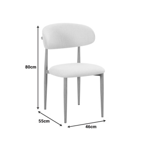 Scaun Folegio, Gri/Natural, 46x55x80 cm - Img 3