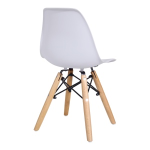 Scaun Julita pentru copii alb din plastic PP si lemn de fag natural 31x35x57.5 cm - Img 3