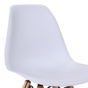 Scaun Julita pentru copii alb din plastic PP si lemn de fag natural 31x35x57.5 cm - Img 5