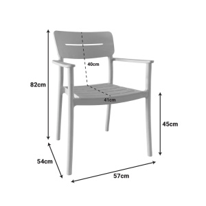 Scaun Pilma, Antracit, 57x54x82 cm - Img 6