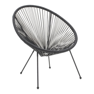 Scaun scoica de gradina, Acapulco, Negru, 68.5x74.5x84 cm