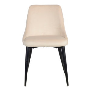 Scaun Zedna, Pako World, Catifea Bej, Picioare negre, 51x58x84 cm - Img 4