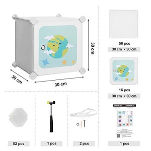 Set 15 cuburi modulare din plastic pentru depozitare, Songmics, Alb, 123x31x123 cm - Img 7