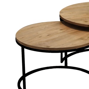 Set 2 masute de cafea Solme Pako World Natural 75x75x45 cm - Img 4