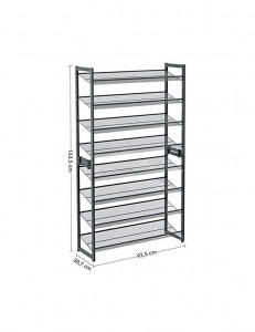 Set 2 pantofare stivuibile, Songmics, 8 rafturi, Metal, LMR08GB, 92 x 30 x 163 cm - Img 3