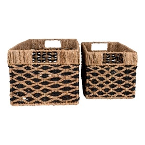 Set 2 piese Cosuri decorative Salar, Negru, 40x25x21 cm - Img 3