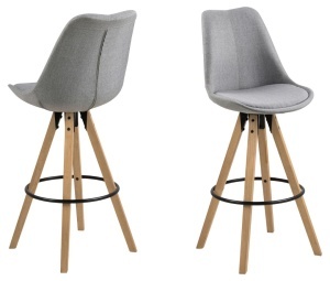 Set 2 piese Scaune de bar Dima, Gri, 111.5x48.5x55 cm - Img 2