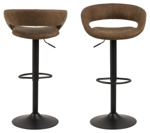 Set 2 piese Scaune de bar Grace V1, Maro, 101x54.5x48.5 cm - Img 4