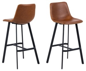 Set 2 piese Scaune de bar I_Oregon V2, Maro, 103x46.5x50 cm - Img 3