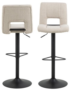Set 2 piese Scaune de bar Sylvia, Bej, 115x41.5x52 cm - Img 3