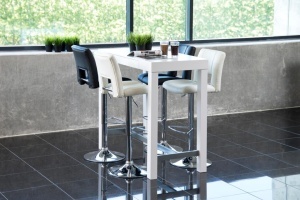 Set 2 piese Scaune de bar Sylvia V1, Negru, 115x41.5x52 cm