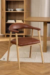 Set 2 piese Scaune dining Addi, Maro, 75.5x56x54 cm