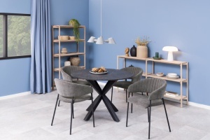 Set 2 piese Scaune dining Ann, Gri, 77.5x54.5x54 cm - Img 2