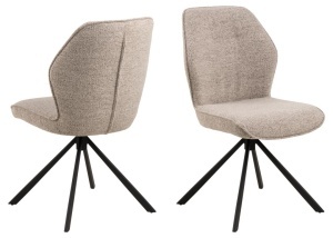 Set 2 piese Scaune dining Aura, Bej, 88.5x51x61.5 cm - Img 3