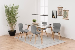 Set 2 piese Scaune dining Batilda -A1, Gri, 82.5x47x53 cm