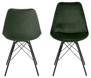 Set 2 piese Scaune dining Eris V1, Verde, 85.5x48.5x54 cm - Img 3