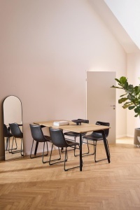 Set 2 piese Scaune dining I_Oregon, Negru, 78.5x48x56 cm