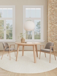 Set 2 piese Scaune dining Leo, Alb, 80.5x55.5x57 cm