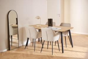 Set 2 piese Scaune dining Lizzy, Bej, 85x59x59 cm - Img 2