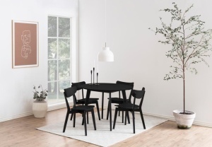 Set 2 piese Scaune dining Roxby, Negru, 79.5x45x55 cm - Img 2